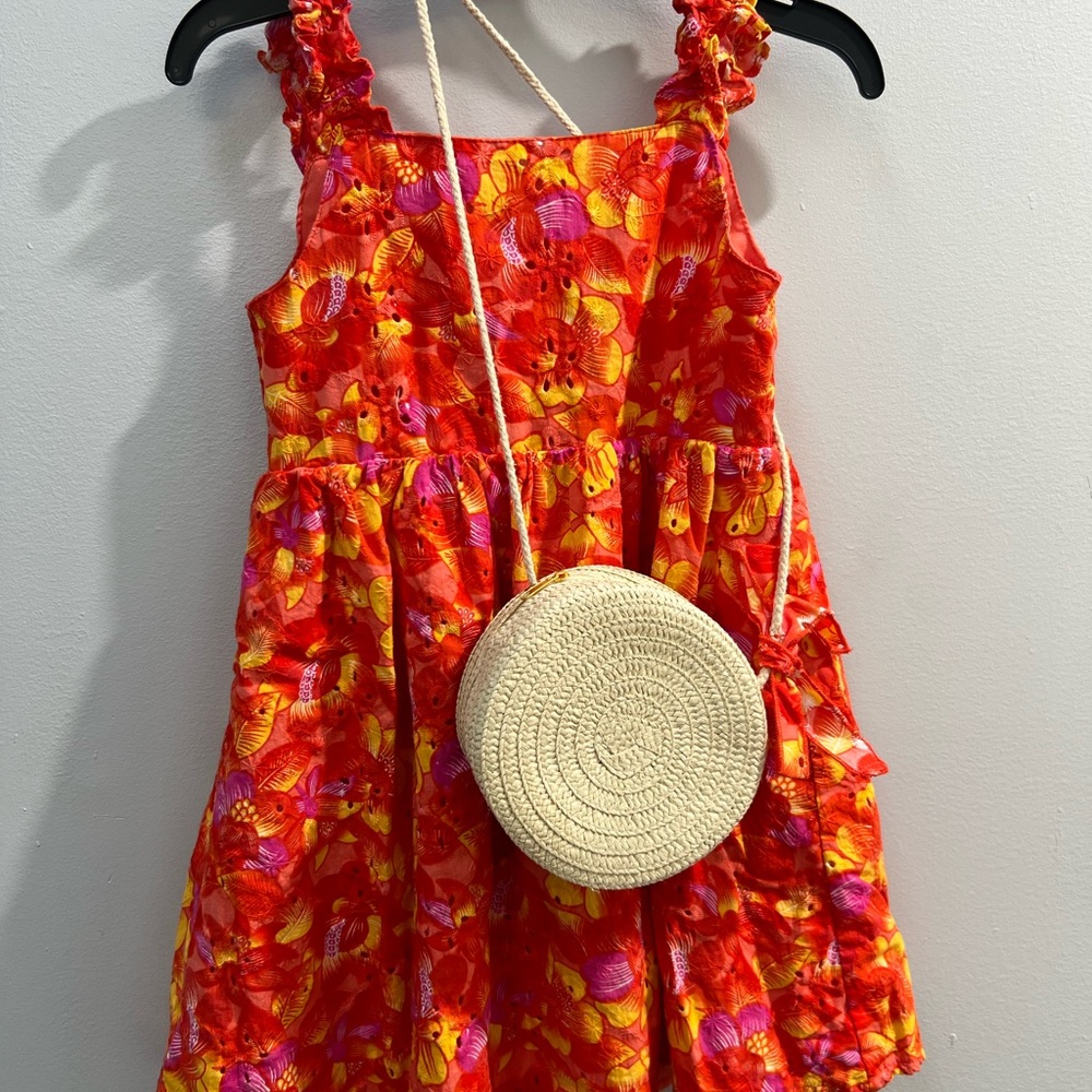 btween Coral Dress with Lace Detail